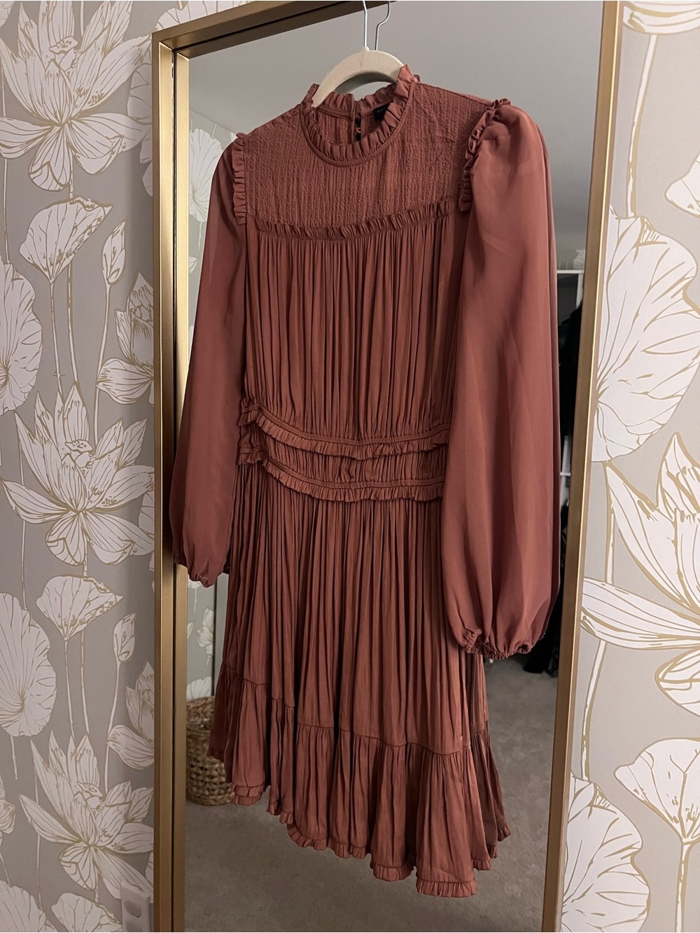 Current Air Rust Long-Sleeve Dress